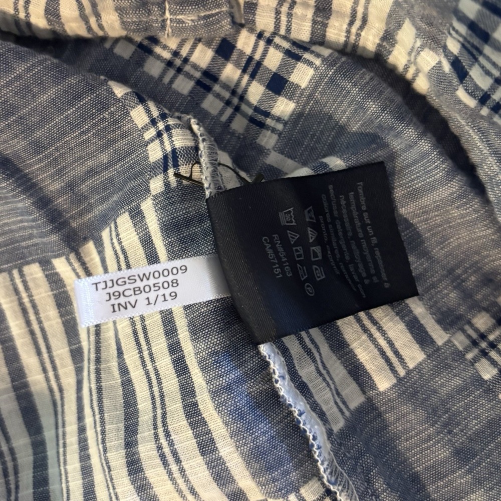 Tommy Hilfiger Blue Plaid Patchwork Sleeveless Shirt Dress Womens 8 Tie Waist - Picture 12 of 12